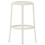 On & On Upholstered Bar/ Counter Stool - White / White Polyurethane Fabric