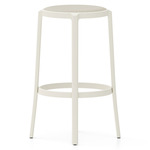 On & On Upholstered Bar/ Counter Stool - White / White Wool Fabric
