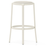 On & On Upholstered Bar/ Counter Stool - White / White Leather