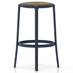 On & On Wood Bar/ Counter Stool - Dark Blue / Walnut