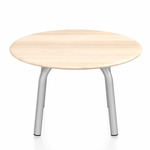Parrish Round Low Table - Clear Anodized Aluminum / Accoya Wood