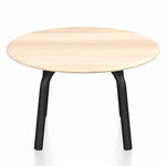 Parrish Round Low Table - Black Powder Coated Aluminum / Accoya Wood