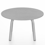 Parrish Round Low Table - Clear Anodized Aluminum / Hand Brushed Aluminum