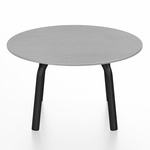 Parrish Round Low Table - Black Powder Coated Aluminum / Hand Brushed Aluminum