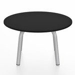 Parrish Round Low Table - Clear Anodized Aluminum / Black HPL