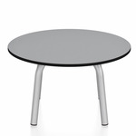 Parrish Round Low Table - Clear Anodized Aluminum / Grey HPL