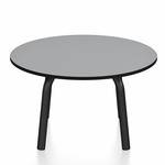 Parrish Round Low Table - Black Powder Coated Aluminum / Grey HPL
