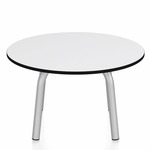 Parrish Round Low Table - Clear Anodized Aluminum / White HPL
