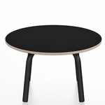 Parrish Round Low Table - Black Powder Coated Aluminum / Black Laminate Plywood