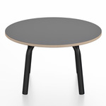 Parrish Round Low Table - Black Powder Coated Aluminum / Grey Laminate Plywood