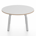 Parrish Round Low Table - Clear Anodized Aluminum / White Laminate Plywood