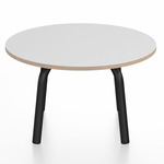 Parrish Round Low Table - Black Powder Coated Aluminum / White Laminate Plywood