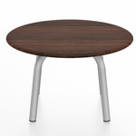 Parrish Round Low Table - Clear Anodized Aluminum / Walnut Plywood