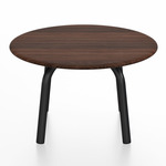 Parrish Round Low Table - Black Powder Coated Aluminum / Walnut Plywood