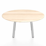 Parrish Round Low Table - Clear Anodized Aluminum / Accoya Wood