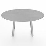 Parrish Round Low Table - Clear Anodized Aluminum / Hand Brushed Aluminum