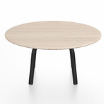 Parrish Round Low Table - Black Powder Coated Aluminum / Ash Plywood