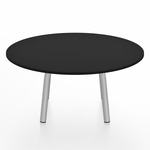 Parrish Round Low Table - Clear Anodized Aluminum / Black HPL