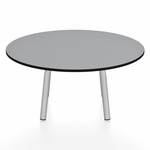 Parrish Round Low Table - Clear Anodized Aluminum / Grey HPL