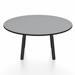 Parrish Round Low Table - Black Powder Coated Aluminum / Grey HPL