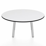 Parrish Round Low Table - Clear Anodized Aluminum / White HPL