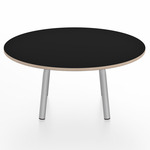 Parrish Round Low Table - Clear Anodized Aluminum / Black Laminate Plywood