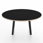 Parrish Round Low Table - Black Powder Coated Aluminum / Black Laminate Plywood