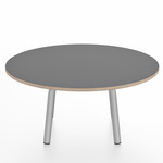 Parrish Round Low Table - Clear Anodized Aluminum / Grey Laminate Plywood
