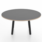 Parrish Round Low Table - Black Powder Coated Aluminum / Grey Laminate Plywood