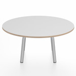 Parrish Round Low Table - Clear Anodized Aluminum / White Laminate Plywood