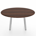 Parrish Round Low Table - Clear Anodized Aluminum / Walnut Plywood