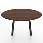 Parrish Round Low Table - Black Powder Coated Aluminum / Walnut Plywood