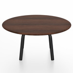 Parrish Round Low Table - Black Powder Coated Aluminum / Walnut Plywood