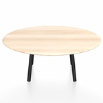 Parrish Round Low Table - Black Powder Coated Aluminum / Accoya Wood
