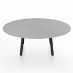 Parrish Round Low Table - Black Powder Coated Aluminum / Hand Brushed Aluminum