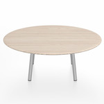 Parrish Round Low Table - Clear Anodized Aluminum / Ash Plywood