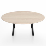 Parrish Round Low Table - Black Powder Coated Aluminum / Ash Plywood