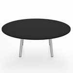 Parrish Round Low Table - Clear Anodized Aluminum / Black HPL