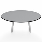 Parrish Round Low Table - Clear Anodized Aluminum / Grey HPL