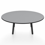 Parrish Round Low Table - Black Powder Coated Aluminum / Grey HPL