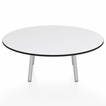 Parrish Round Low Table - Clear Anodized Aluminum / White HPL
