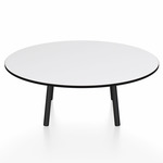 Parrish Round Low Table - Black Powder Coated Aluminum / White HPL