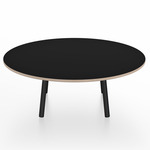 Parrish Round Low Table - Black Powder Coated Aluminum / Black Laminate Plywood