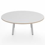 Parrish Round Low Table - Clear Anodized Aluminum / White Laminate Plywood