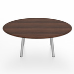 Parrish Round Low Table - Clear Anodized Aluminum / Walnut Plywood