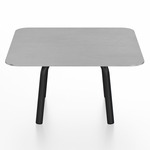 Parrish Square Low Table - Black Powder Coated Aluminum / Hand Brushed Aluminum