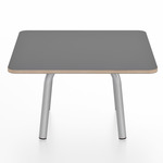 Parrish Square Low Table - Clear Anodized Aluminum / Grey Laminate Plywood