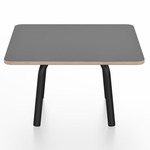 Parrish Square Low Table - Black Powder Coated Aluminum / Grey Laminate Plywood
