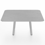 Parrish Square Low Table - Clear Anodized Aluminum / Hand Brushed Aluminum