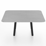 Parrish Square Low Table - Black Powder Coated Aluminum / Hand Brushed Aluminum